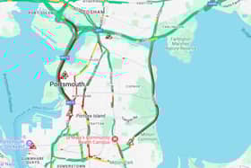 Traffic is building into Portsmouth at the start of the bank holiday weekend.