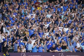 The Fratton faithful get behind their team against Hull.