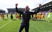 Ruben Selles led Hull the celebrations in front of a packed away end at Fratton Park on Saturday.