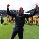 Ruben Selles led Hull the celebrations in front of a packed away end at Fratton Park on Saturday.