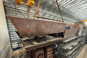 A "major milestone" has been completed on HMS Active, with the Type 31 ship having her flight deck structure completed.