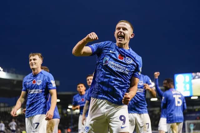 Colby Bishop celebrates scoring on his comeback in the 3-1 victory over Preston in November. Picture: Jason Brown/ProSportsImages