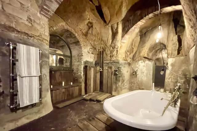 West Hill Villa is set into the hillside above Hastings Old Town, Sussex, and features spectacular vaulted caves