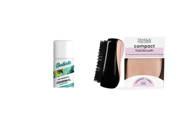 Batiste On The Go Dry Shampoo Original, Classic Fresh Fragrance Dry Hair Shampoo (travel size) £3.35 and Tangle Teezer Compact Styler Detangling Hairbrush (Travel) with Protective Cover £16 