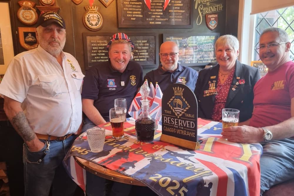 The Ship Anson welcomed veterans from HMS Tiger and HMS Ganges to celebrate VE Day 80. 