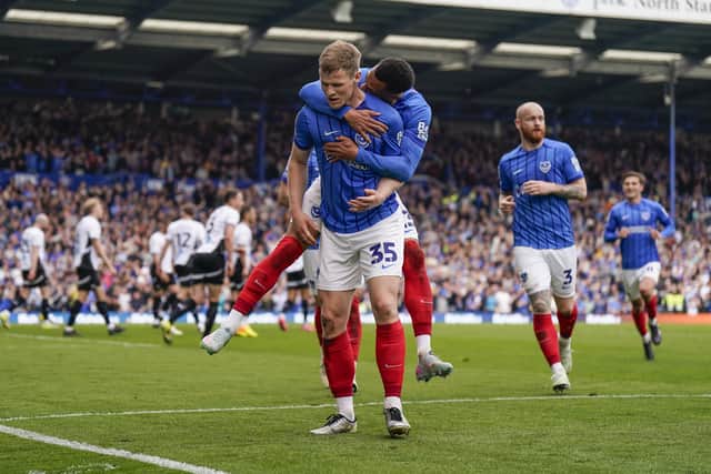 Rob Atkinson celebrates his late heroics against Derby County. Picture: Jason Brown/ProSportsImages