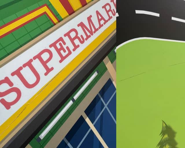 The damage is in multiple places of the window graphic.