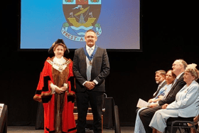 Fareham Borough Council Mayor Making Day On May 8 At Fareham Live.

Pictured: New Mayor Louise Clubley And Her Husband Jonathan 