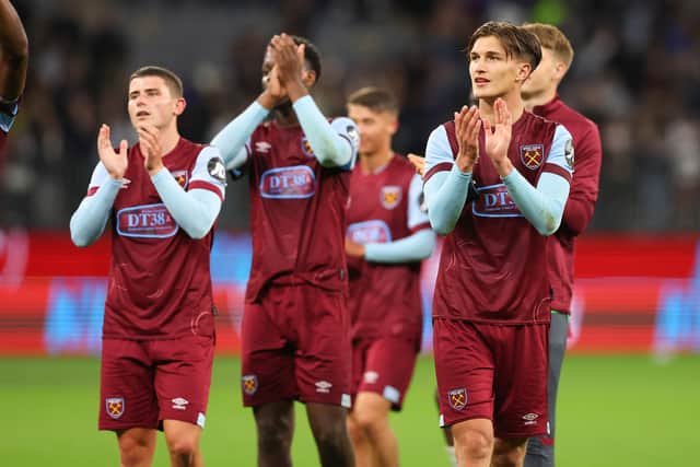 Freddie Potts in pre-season action for West Ham in 2024