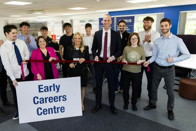 Pictured: Portsmouth North MP Amanda Martin opens Airbus' new Early Careers Centre alongside site director Sam Doody