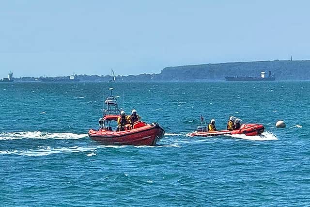 Hayling Island Lifeboat raced to rescue two people after jetski capsized in the bay yesterday.
Picture Credit: Hayling Island Lifeboat Station
