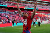 Maxwell Mullins, son of ex-Pompey player Hayden, celebrates Aldershot's FA Trophy win over Spennymoor. Picture: Adam Davy/PA Wire.