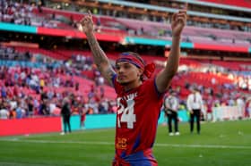 Maxwell Mullins, son of ex-Pompey player Hayden, celebrates Aldershot's FA Trophy win over Spennymoor. Picture: Adam Davy/PA Wire.