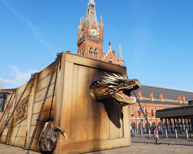 The Hungarian Horntail dragon made its way through London 