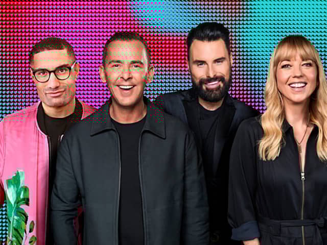 (L-R) Richie Anderson, Scott Mills, Rylan, Sara Cox