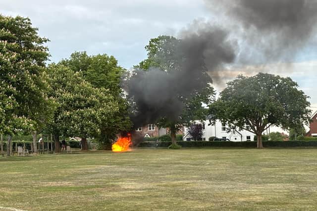 A bench at Swanmore Recreation Ground was set on fire yesterday evening (May 12). 