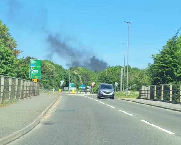 A huge blaze has been spotted in the Bedhampton area with flames visible to the right of the A3(M) northbound.