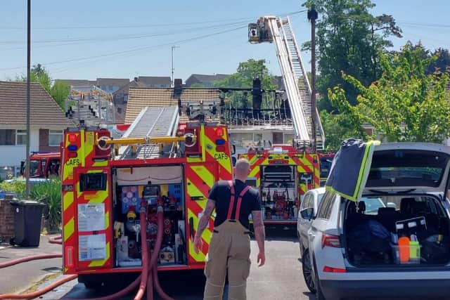 The Hampshire and Isle of Wight Fire and Rescue Service has responded to a significant fire in Hillmead Gardens, Bedhampton.