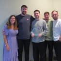 The Portsmouth Tennis Centre team celebrate being awarded the prestigious Tennis Opened Up Award at the LTA Tennis Awards.