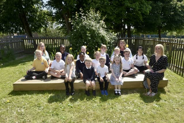 Holbrook Primary School in Wych Lane, Gosport, has received a positive result in their recent Ofsted. 

Pictured is: (back left) Sharon Freeley, executive headteacher, (back right) Penny Davies, head of school and (front right) Lucie Golding, SENDCO, with some of the children at Holbrook Primary School.

Picture: Sarah Standing (130525-3255)