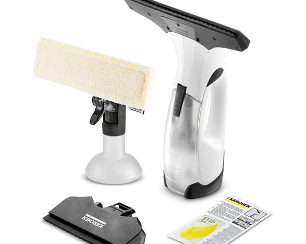 A powerful streak-free window cleaner from Kärcher, complete with accessories and cleaner concentrate