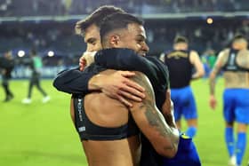 Former Pompey loanee Tino Anjorin celebrates his Serie A winner for Empoli against Parma. Pic: Getty.