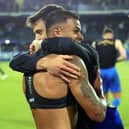 Former Pompey loanee Tino Anjorin celebrates his Serie A winner for Empoli against Parma. Pic: Getty.