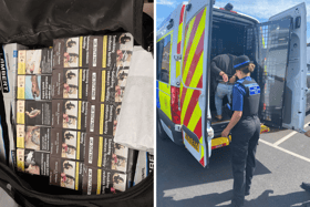 A haul of illegal cigarettes were seized by police in Gosport, with a man being arrested after trying to flee from officers. The following day, another male (pictured) was detained.