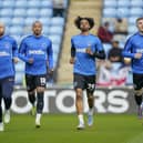 Cohen Bramall, second left, warms-up with Blues team-mates Connor Ogilive, Harvey Blair and Mark O'Mahony 