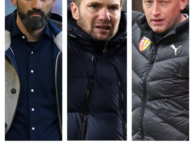From left to right: Miron Muslic has been linked with a move to Hull while Tom Cleverley and Will Still are reportedly in the running for the Southampton job.
