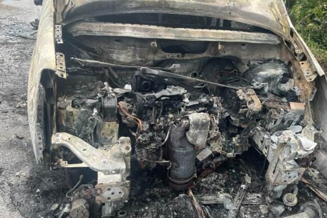 Sheena Brown’s Citroen Berlingo diesel exploded into flames on the A3(M) on Saturday