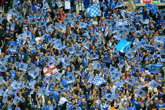 Pompey fans at the 2008 FA Cup final against Cardiff