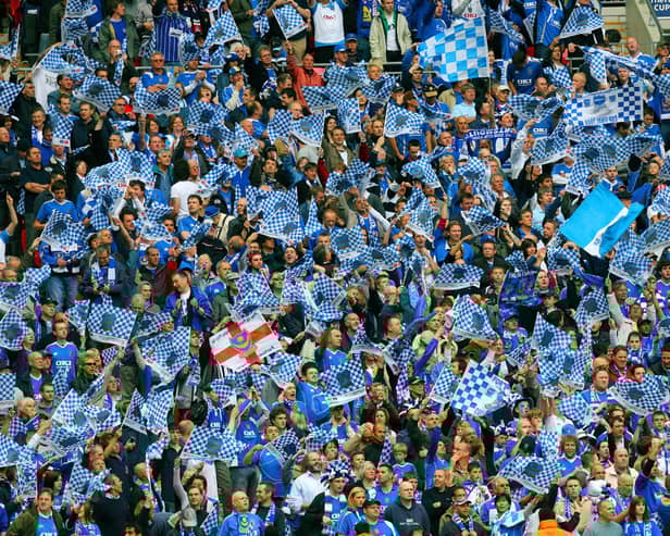 Pompey fans at the 2008 FA Cup final against Cardiff