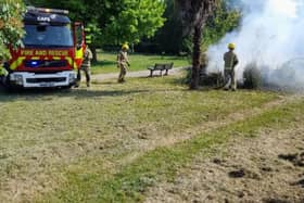 Fareham fire crews rushed to Blackbrook Park yesterday following reports of a blaze started by children.