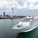 Luxury cruise ship Silver Wind, operated by Silverseas, sailing into Portsmouth for the first time this morning (May 19).