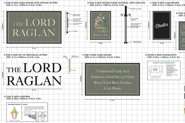 The new signs wanted at The Lord Raglan Pub, Emsworth