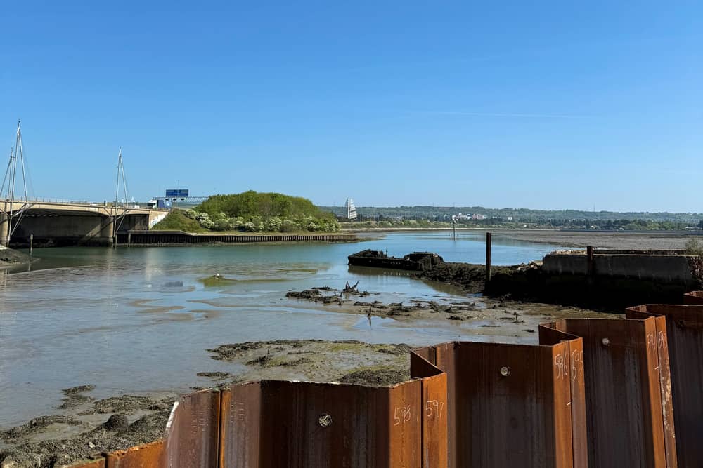 Work to create new sea defences at Victory Quay in Tipner resumes
