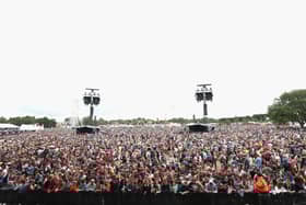 View of the crowd during Day 3 at The Isle of Wight Festival at Seaclose Park on June 15, 2014 in Newport, Isle of Wight. 