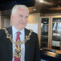 New Lord Mayor Gerald Vernon-Jackson aboard the luxury cruise ship SH Diana at Portsmouth International Port, owned by Portsmouth City Council. He said Portsmouth's local economy is thriving compared to city rivals Southampton.