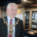 New Lord Mayor Gerald Vernon-Jackson aboard the luxury cruise ship SH Diana at Portsmouth International Port, owned by Portsmouth City Council. He said Portsmouth's local economy is thriving compared to city rivals Southampton.