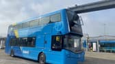 A new 'repower' electric bus at the First Bus depot in Hoeford