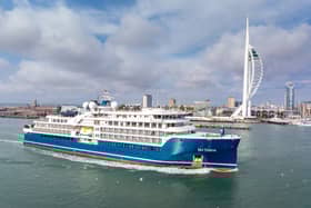 Swan Hellenic cruise ship SH Diana sailing out of Portsmouth on May 21. The beautiful boutique vessel visited Portsmouth International Port for the first time.