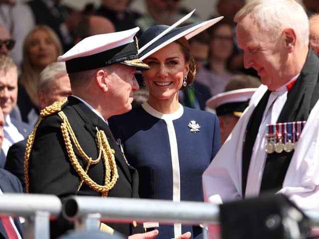 Her Royal Highness The Princess of Wales, Sponsor of HMS Glasgow, today gave her blessing to the Royal Navy's newest warship. Pictured is Her Royal Highness alongside the Second Sea Lord Vice Admiral Sir Martin Connell.