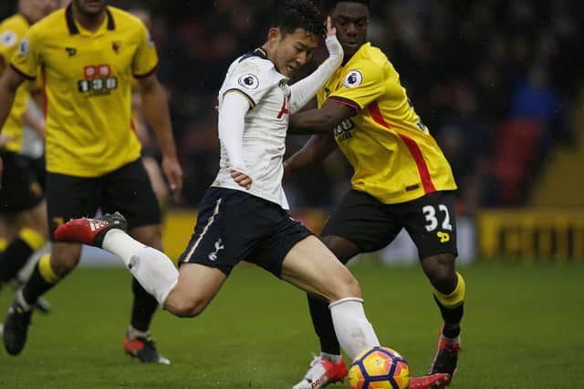 Former Pompey triallist Brandon Mason in Premier League action for Watford against Spurs. Getty.