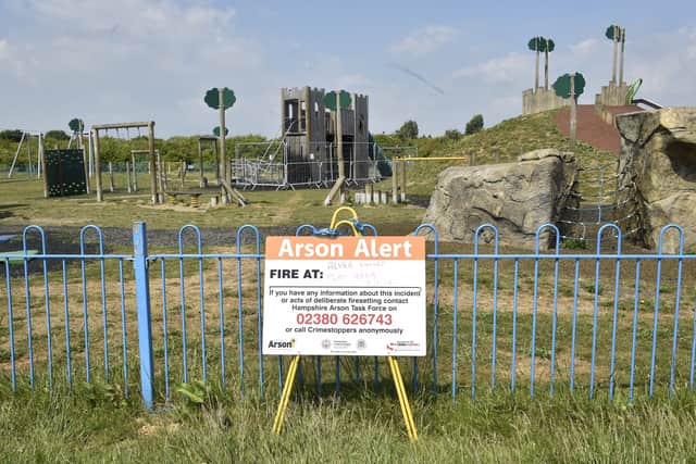 Alver Valley Country Park in Cherque Way, Lee-on-the-Solent, after the playground was subjected to arson.
Picture: Sarah Standing (220525-3548)
