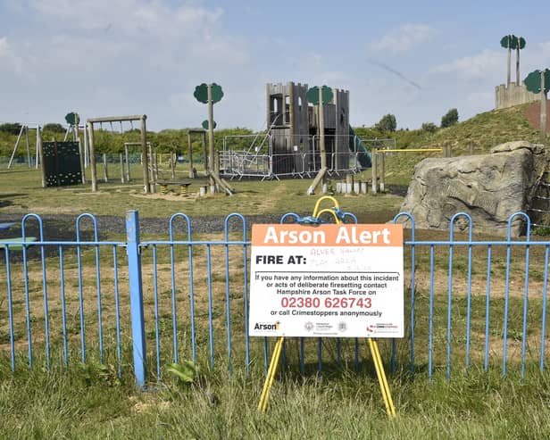 Alver Valley Country Park in Cherque Way, Lee-on-the-Solent, after the playground was subjected to arson.
Picture: Sarah Standing (220525-3548)