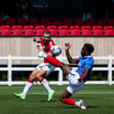 Brandon Mason on trial for Pompey in 2021 before injury wrecked the Coventry man's hopes of a Fratton move. Pic: Rogan/JMP