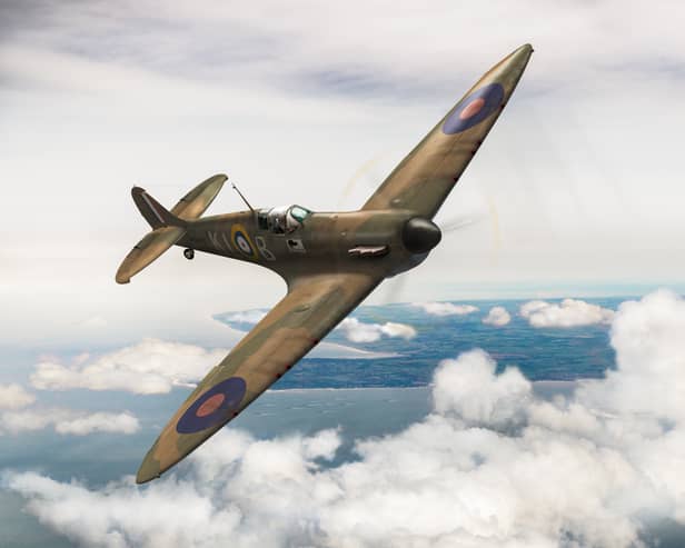 A Battle of Britain spitfire display is being held over Portsmouth for Armed Forces Day.