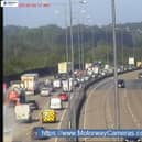 M25 anticlockwise between Junction 10 for Wisley and Junction 9 for Leatherhead  
