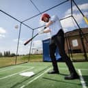 I tried my hand at baseball at Batter-Up in Farlington Fields - Portsmouth's first outdoor batting cage.